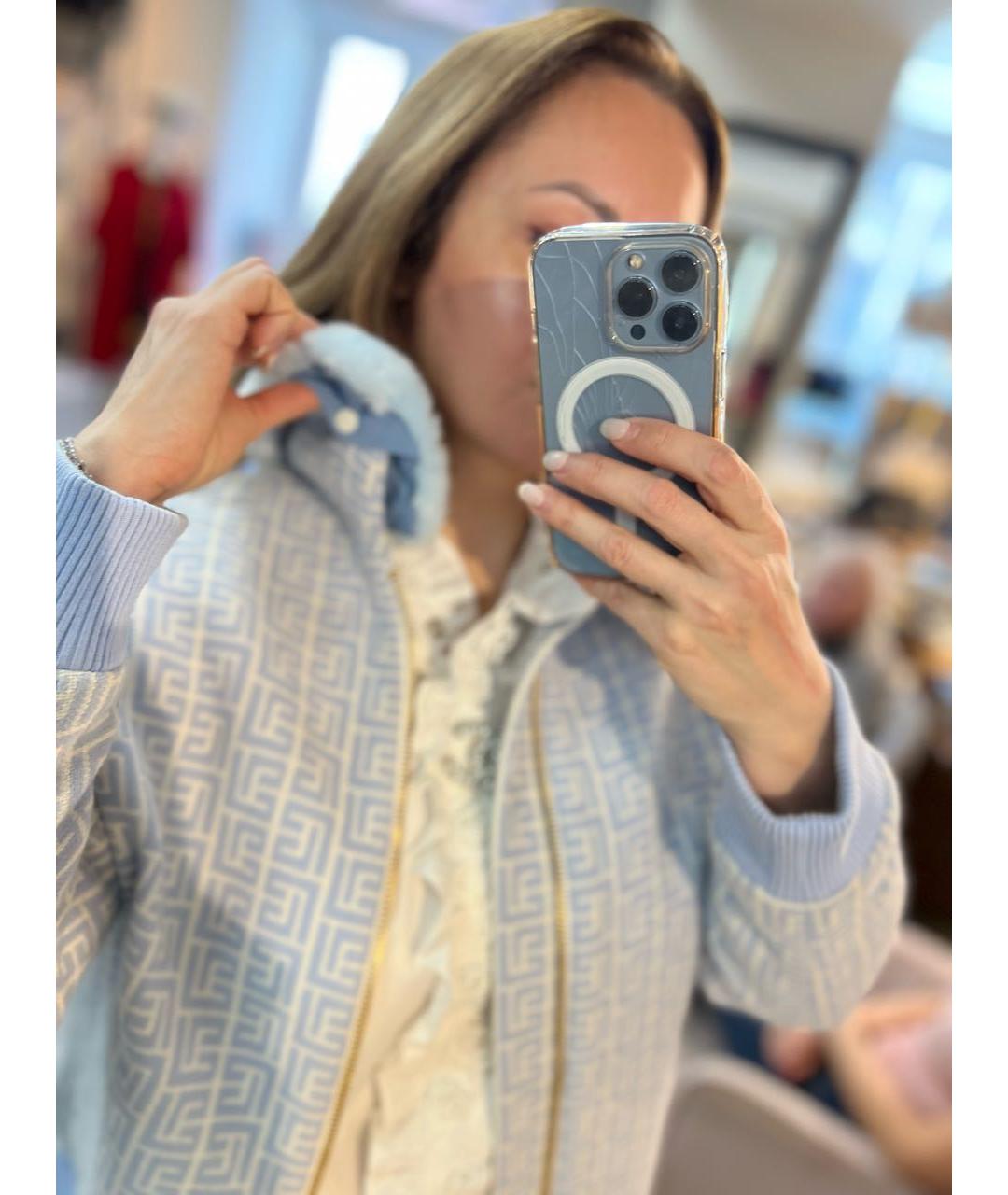 BALMAIN Голубая шерстяная куртка, фото 8