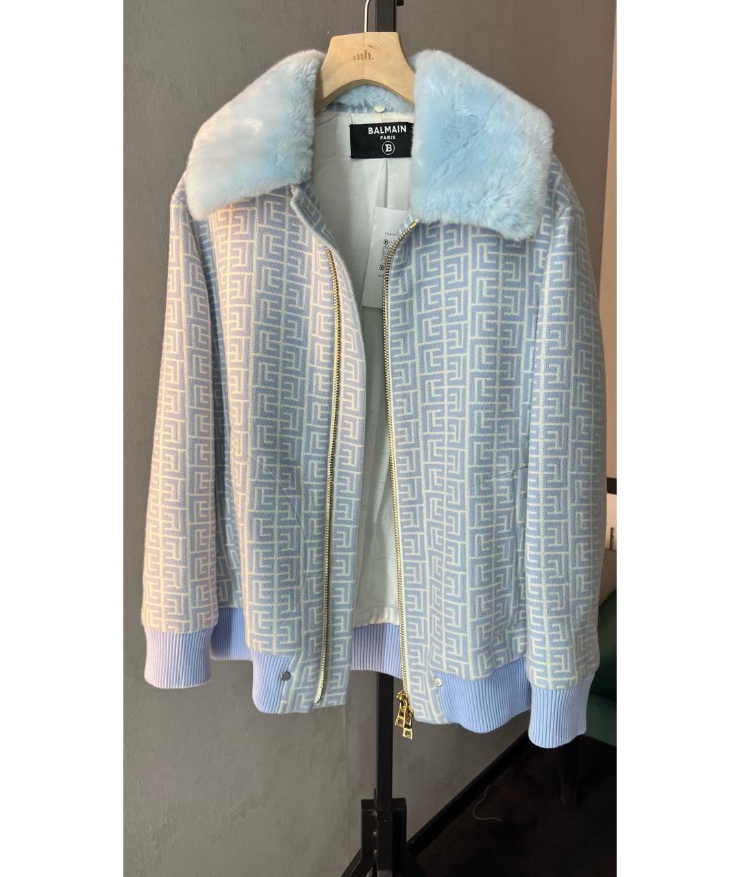 BALMAIN Голубая шерстяная куртка, фото 9