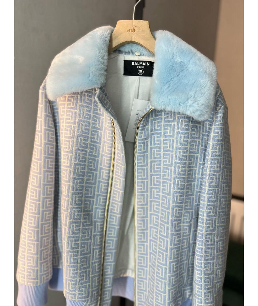 BALMAIN Голубая шерстяная куртка, фото 3