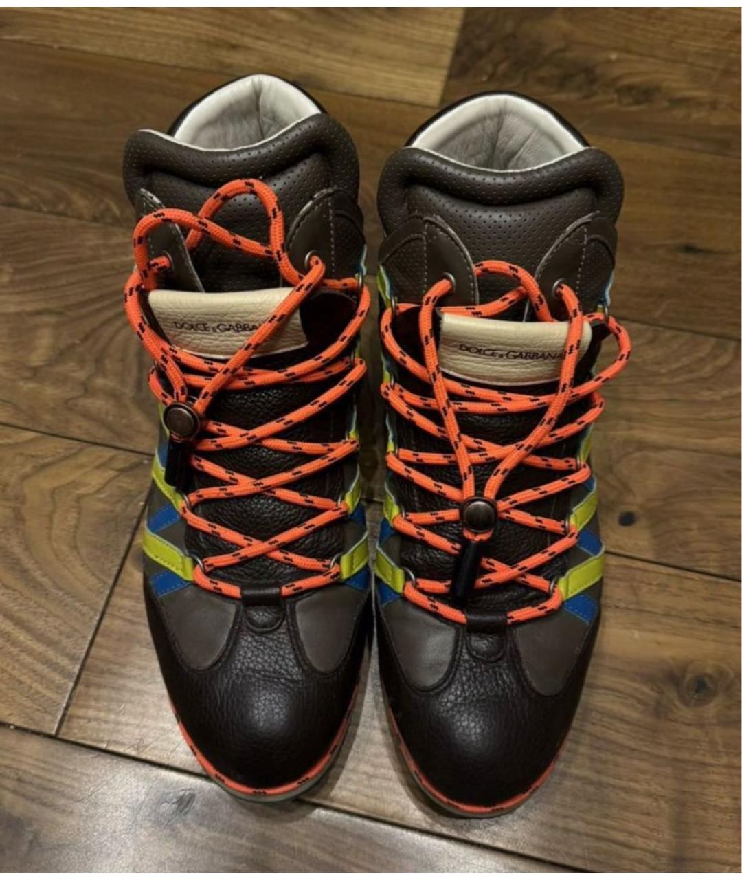 DOLCE&GABBANA Мульти кожаные высокие кроссовки / кеды, фото 2