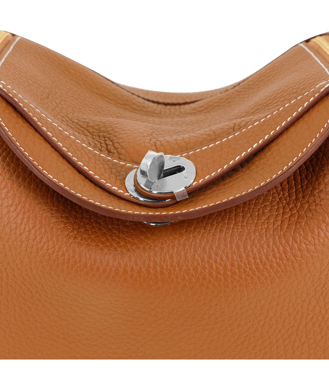 HERMES Коричневая кожаная сумка через плечо, фото 5