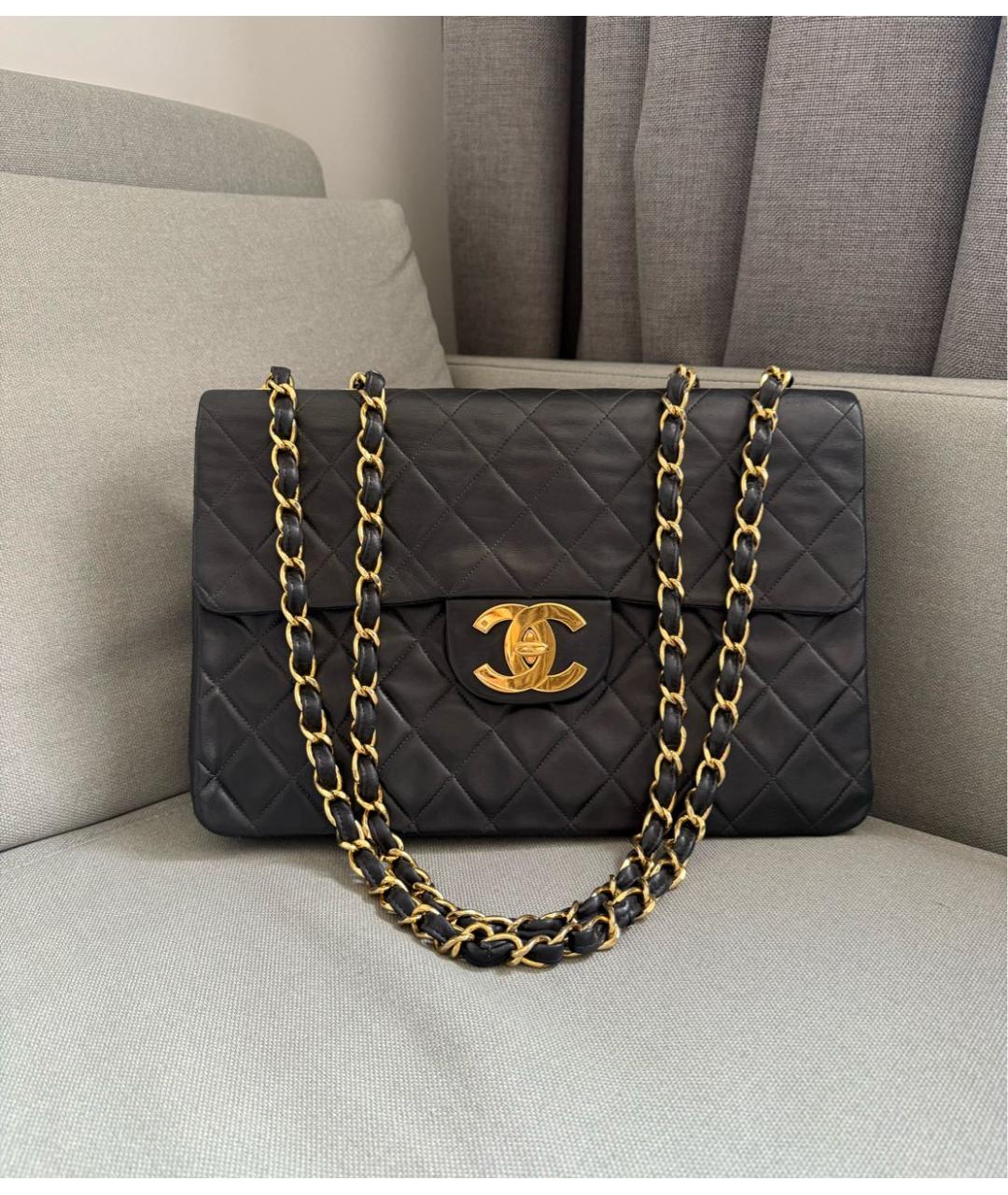 CHANEL Черная кожаная сумка через плечо, фото 2