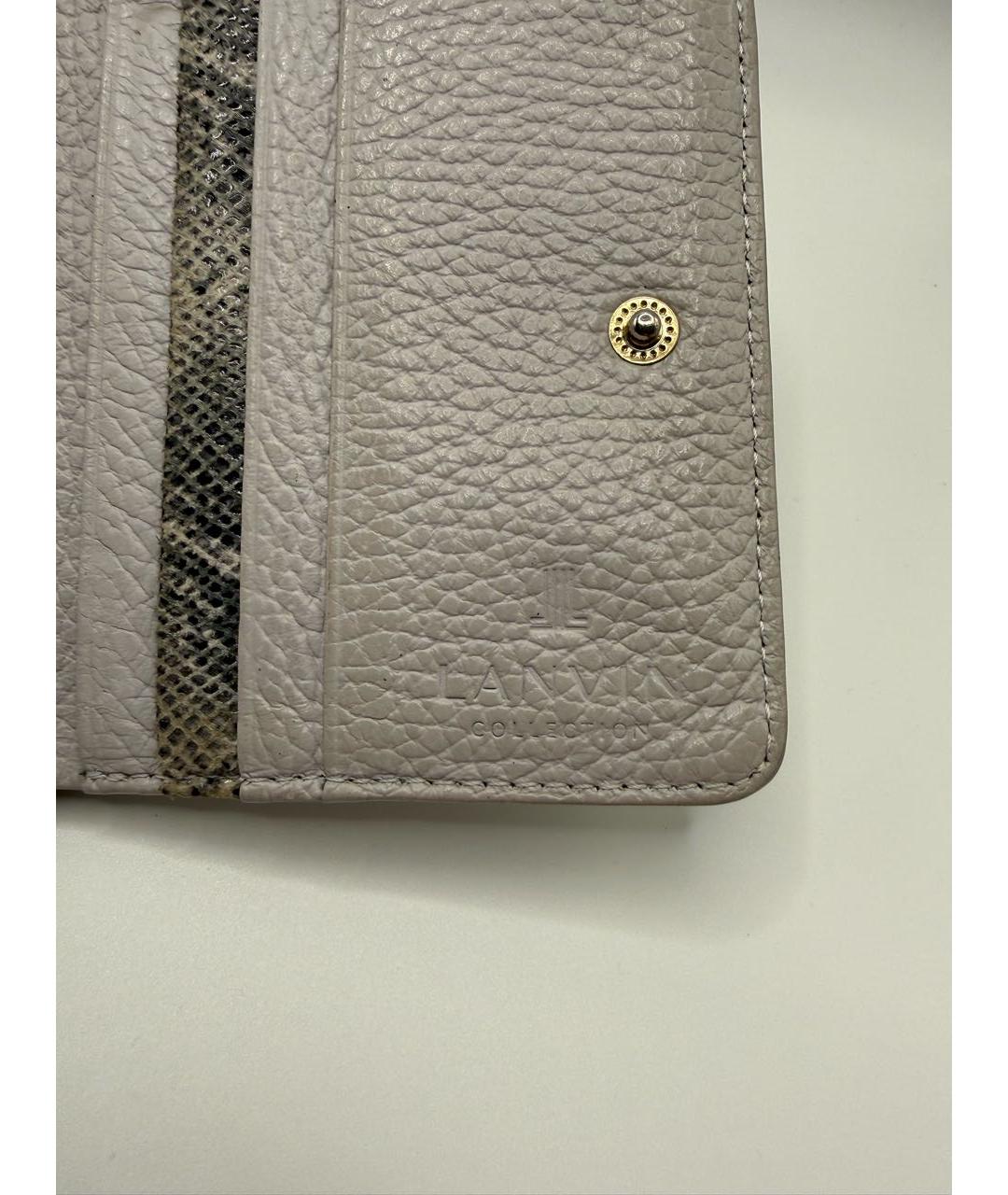 LANVIN Бежевый кожаный кошелек, фото 5