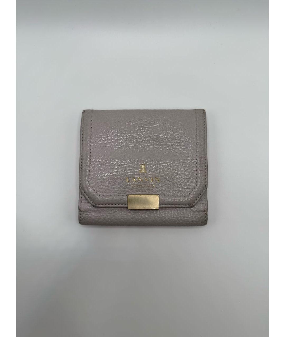 LANVIN Бежевый кожаный кошелек, фото 8