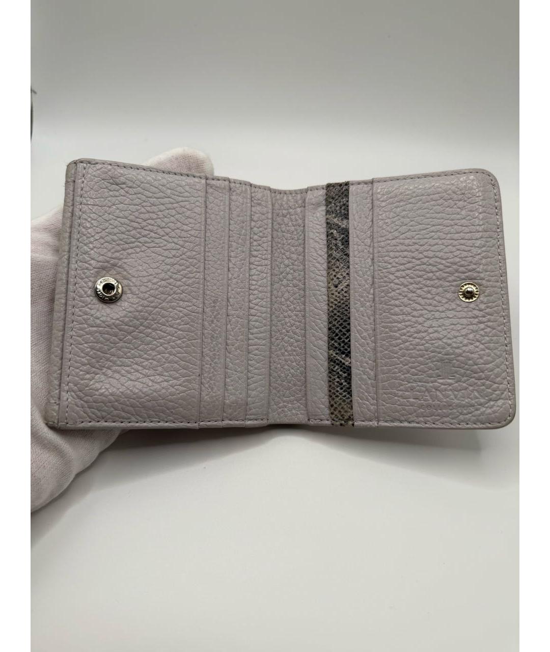 LANVIN Бежевый кожаный кошелек, фото 4