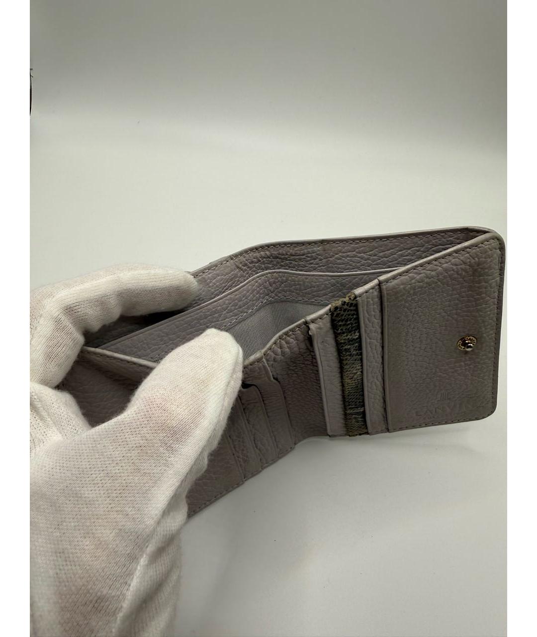 LANVIN Бежевый кожаный кошелек, фото 6