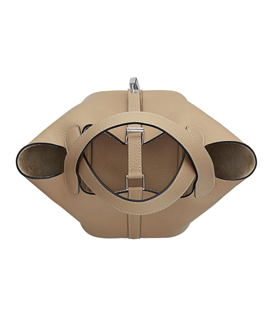 HERMES Бежевая кожаная сумка через плечо, фото 3