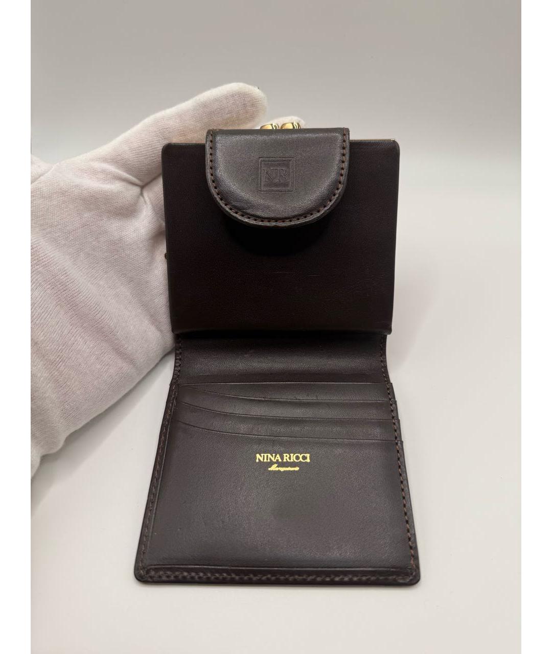 NINA RICCI Бежевый кожаный кошелек, фото 4