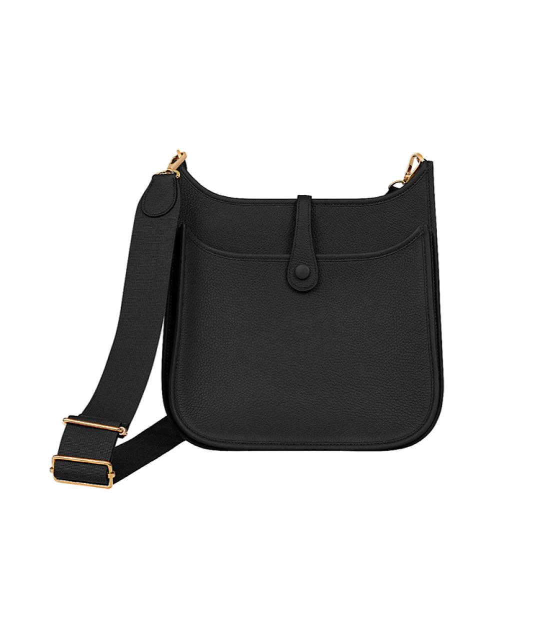 HERMES Черная кожаная сумка через плечо, фото 3