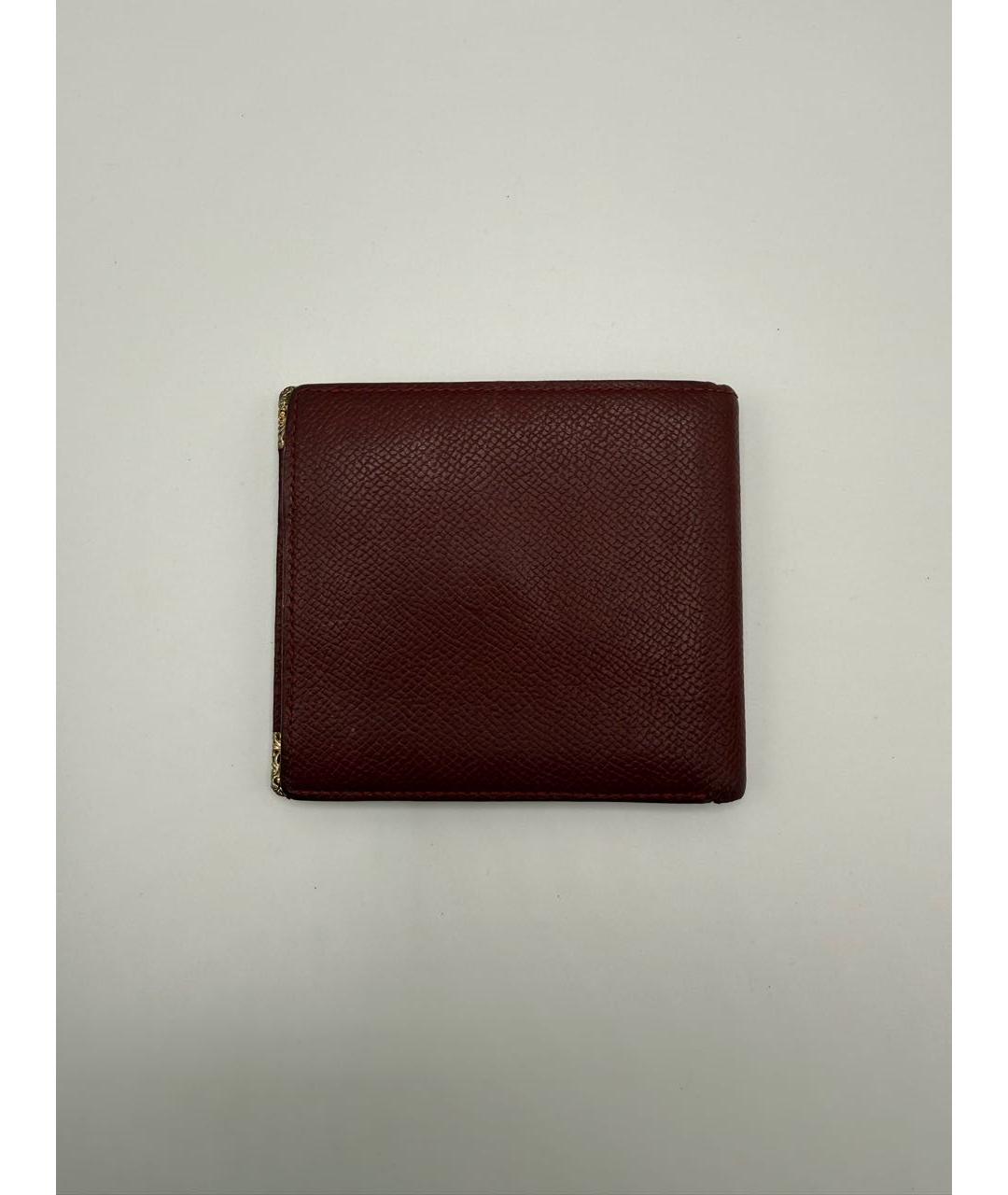 VALENTINO Бордовый кожаный кошелек, фото 3