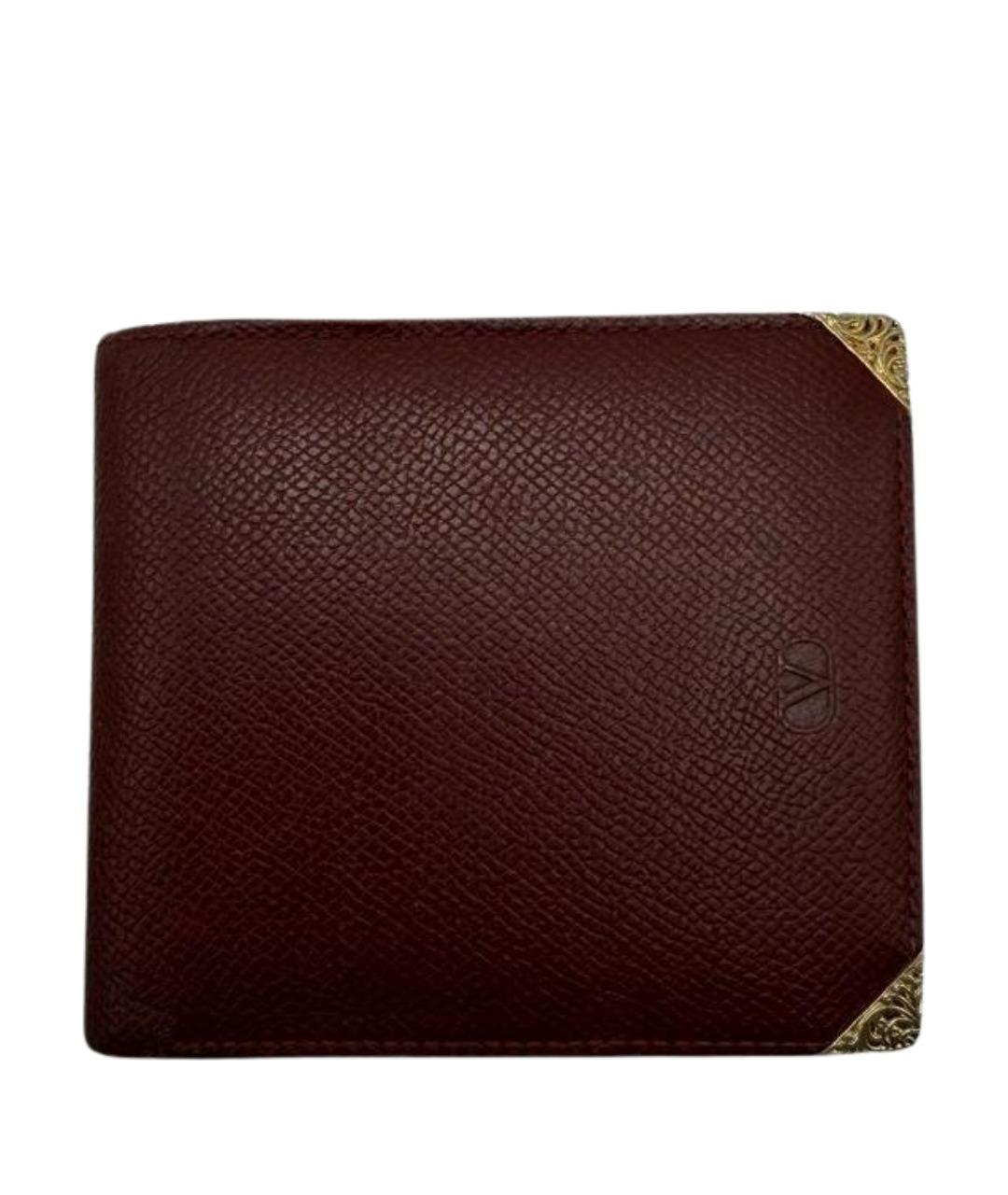 VALENTINO Бордовый кожаный кошелек, фото 1
