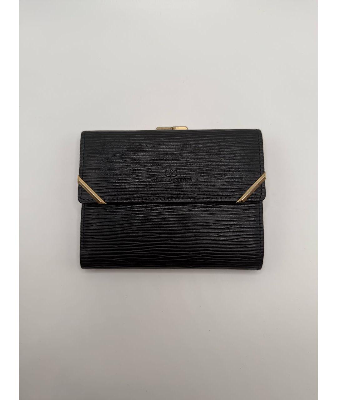 VALENTINO Черный кожаный кошелек, фото 8