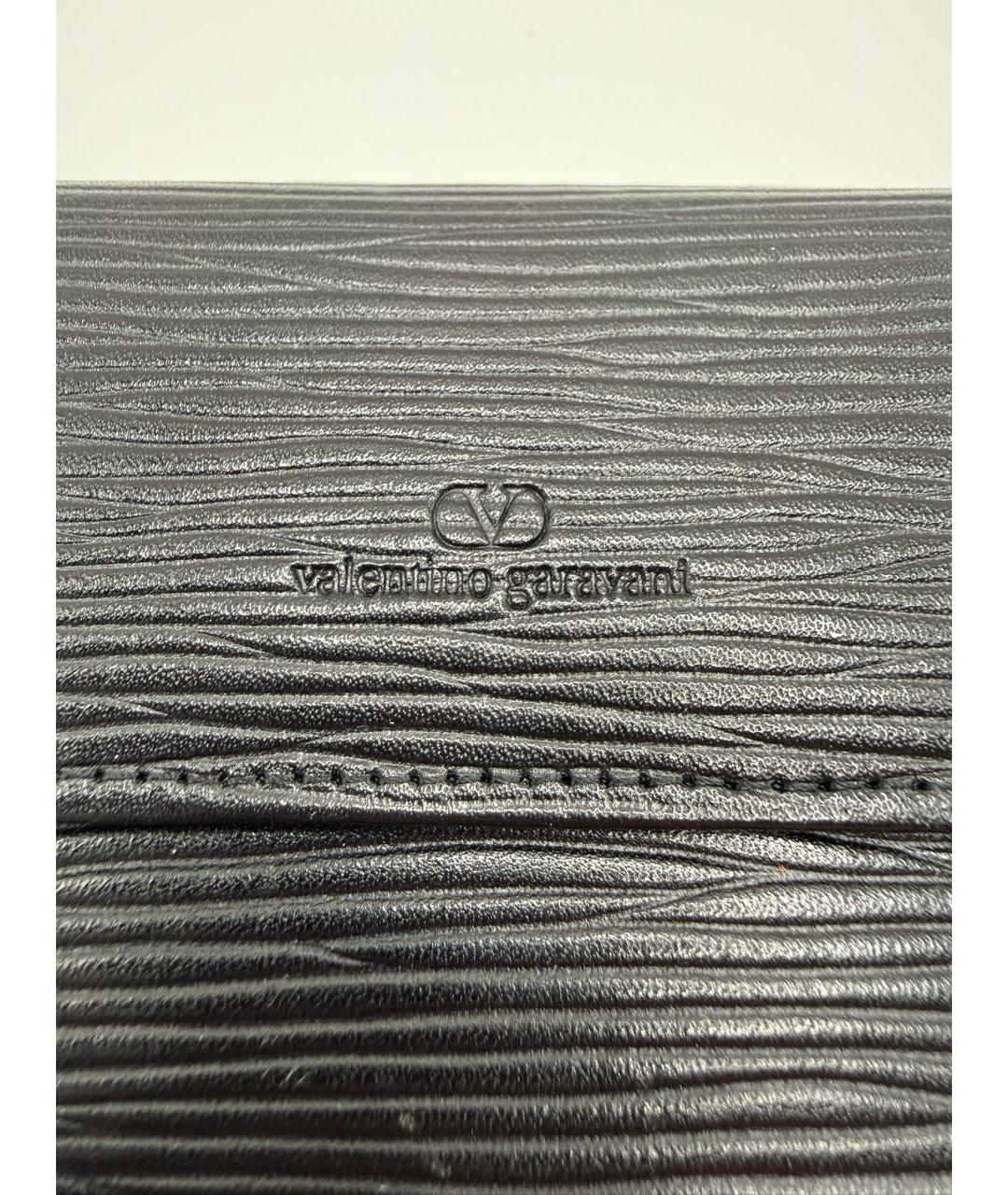 VALENTINO Черный кожаный кошелек, фото 3