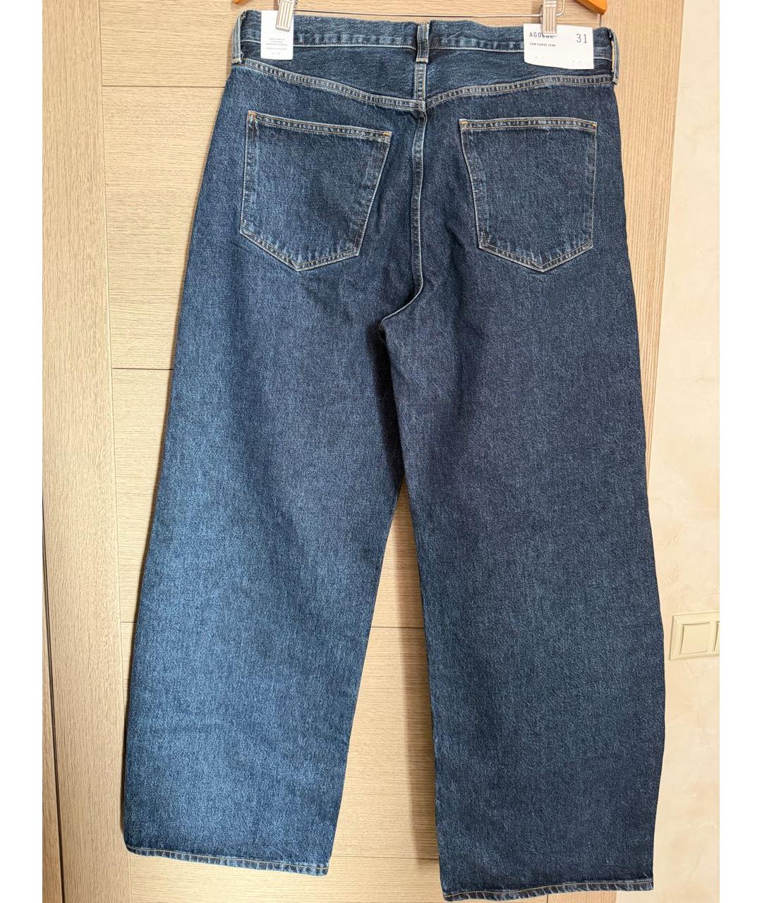 AGOLDE Темно-синие хлопковые прямые джинсы, фото 2