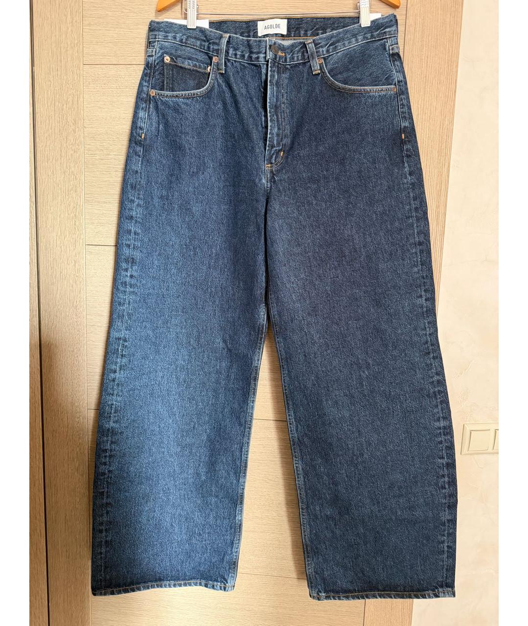 AGOLDE Темно-синие хлопковые прямые джинсы, фото 5