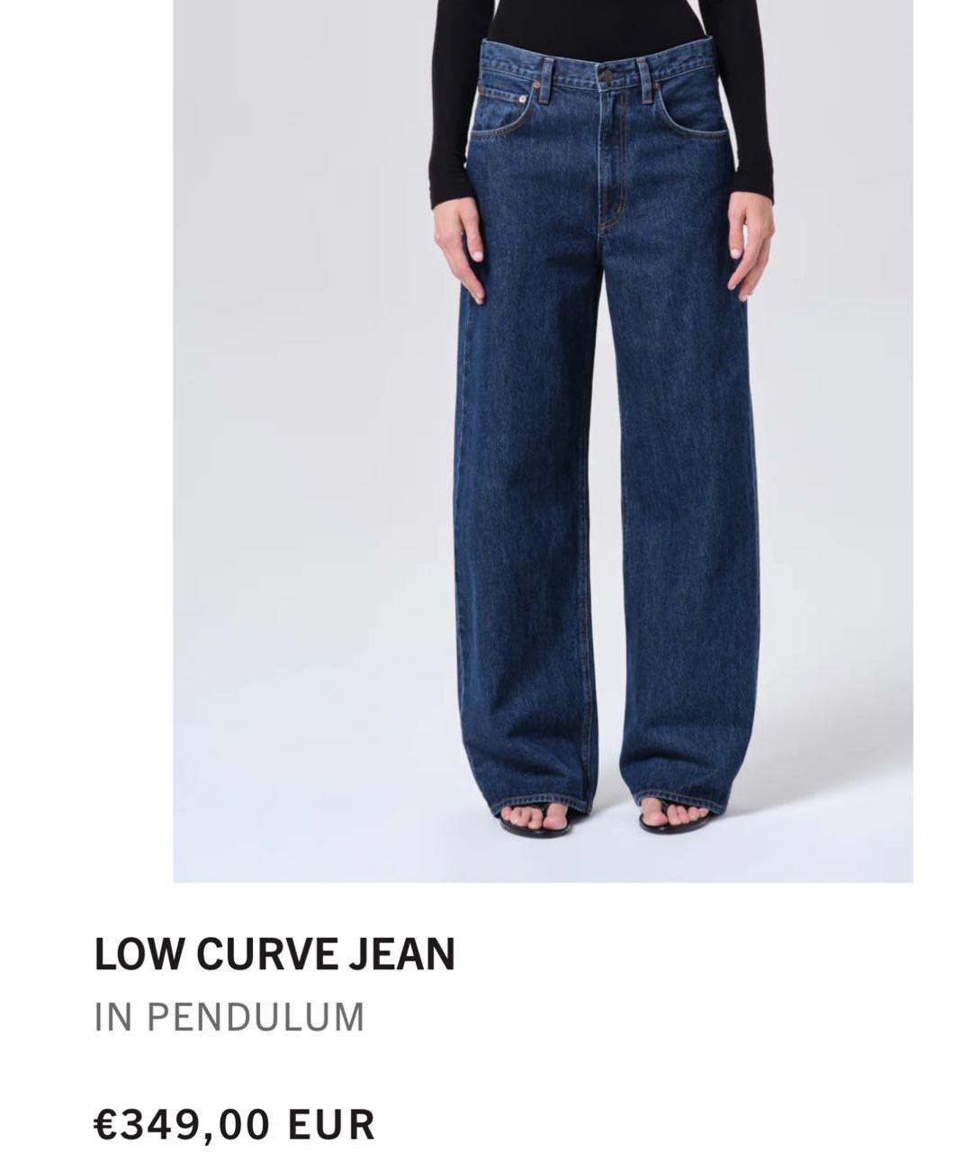 AGOLDE Темно-синие хлопковые прямые джинсы, фото 7