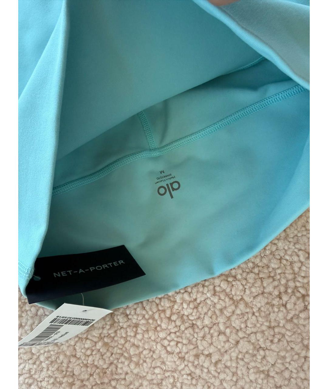 ALO YOGA Голубые полиэстеровые спортивные брюки и шорты, фото 3