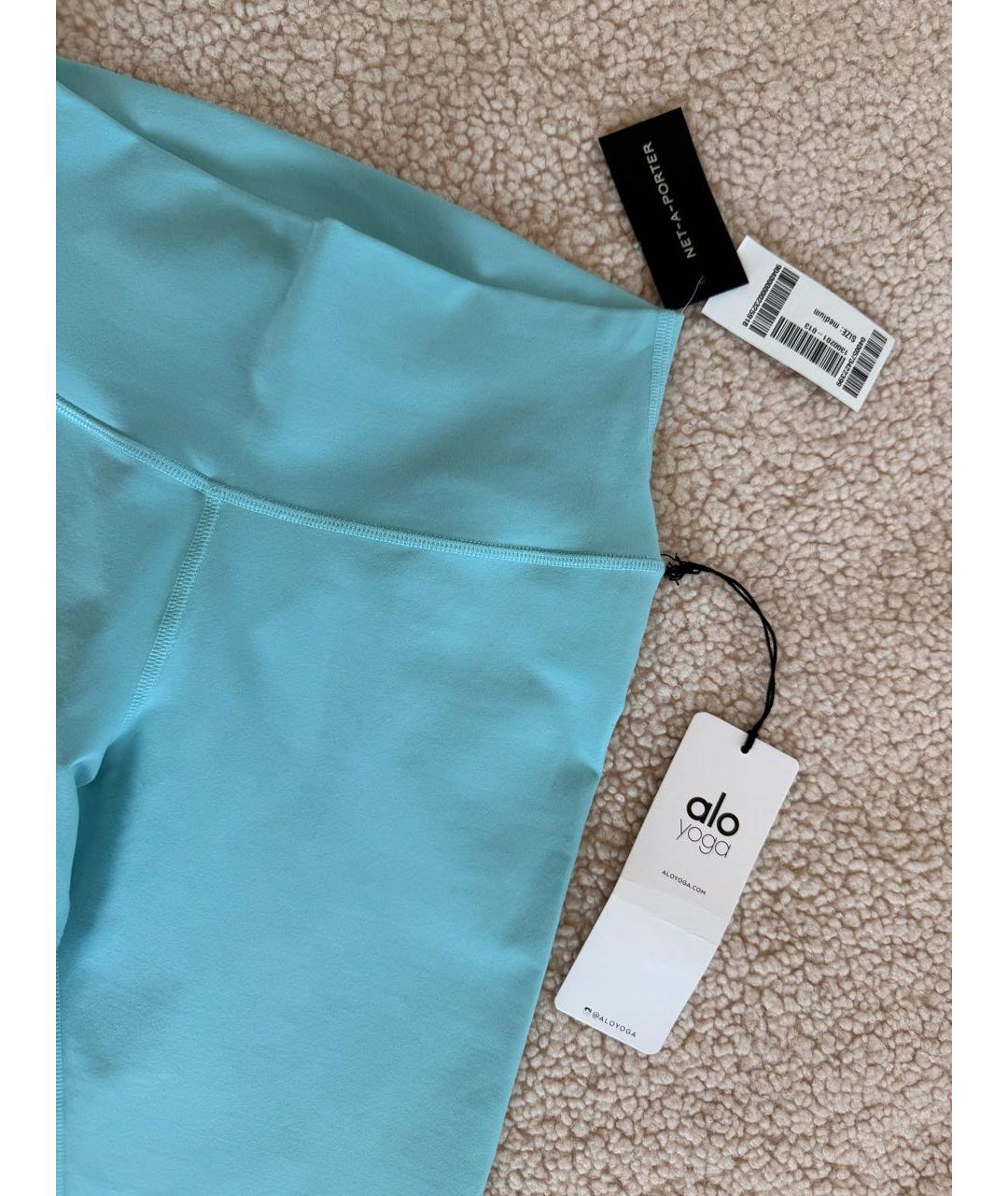 ALO YOGA Голубые полиэстеровые спортивные брюки и шорты, фото 4