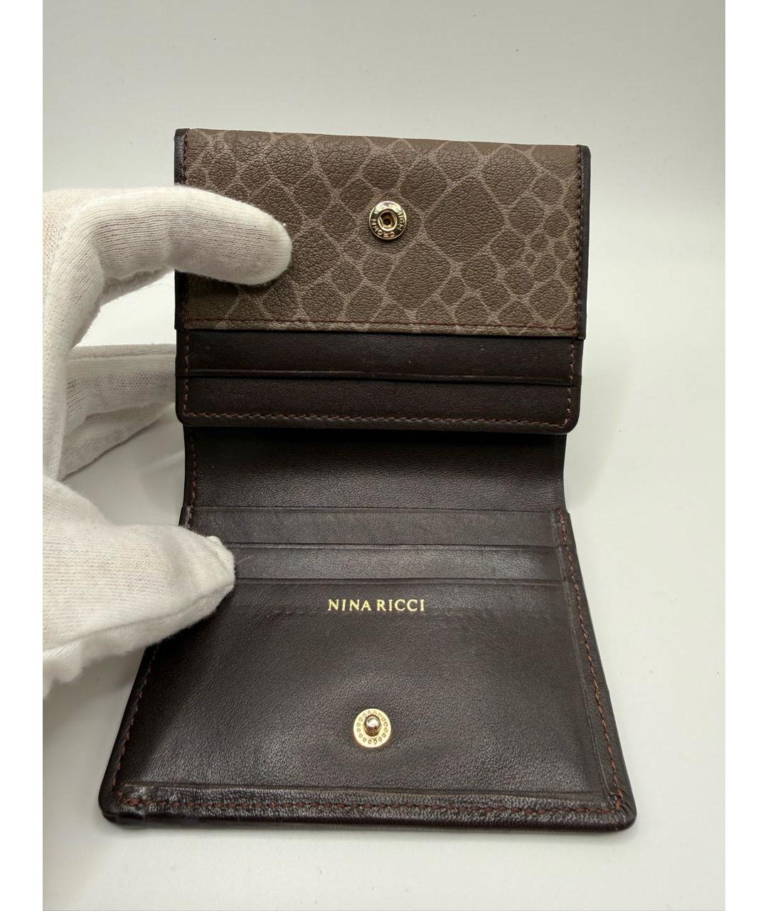 NINA RICCI Коричневый кожаный кошелек, фото 4