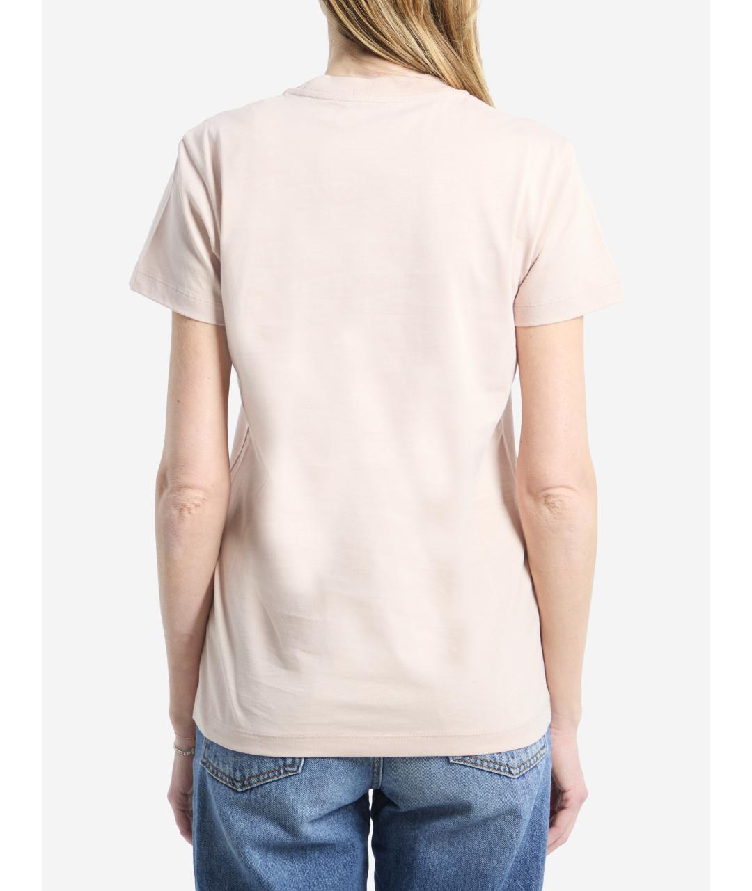 MONCLER Розовая хлопковая футболка, фото 2