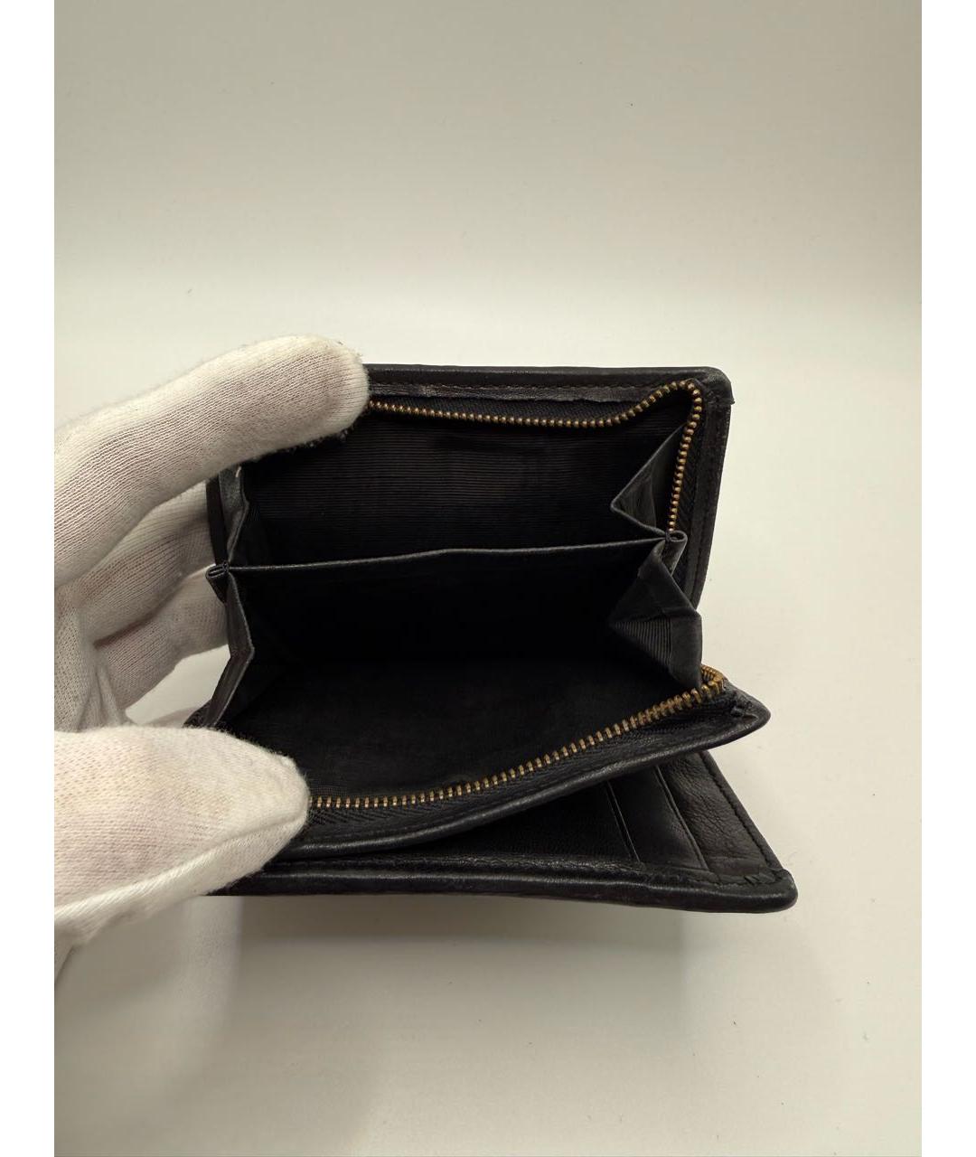MOSCHINO Черный кожаный кошелек, фото 7