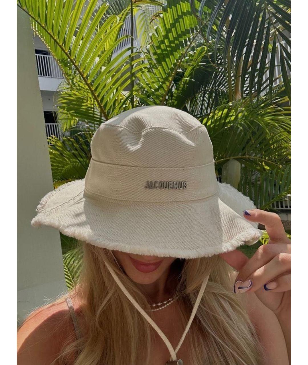 JACQUEMUS Белая хлопковая панама, фото 4