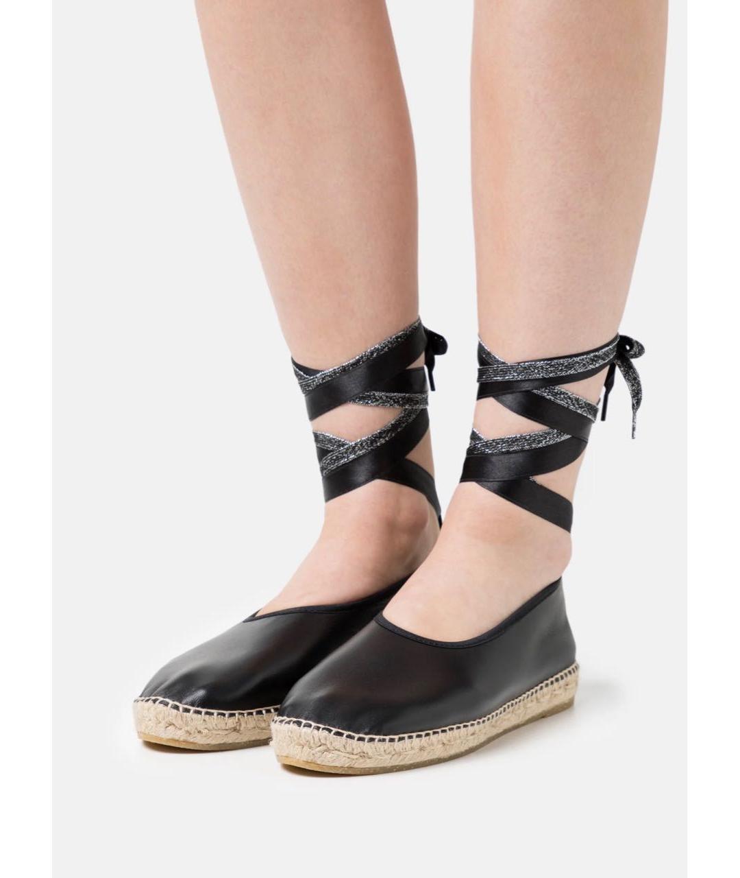 032C Черные кожаные эспадрильи, фото 2