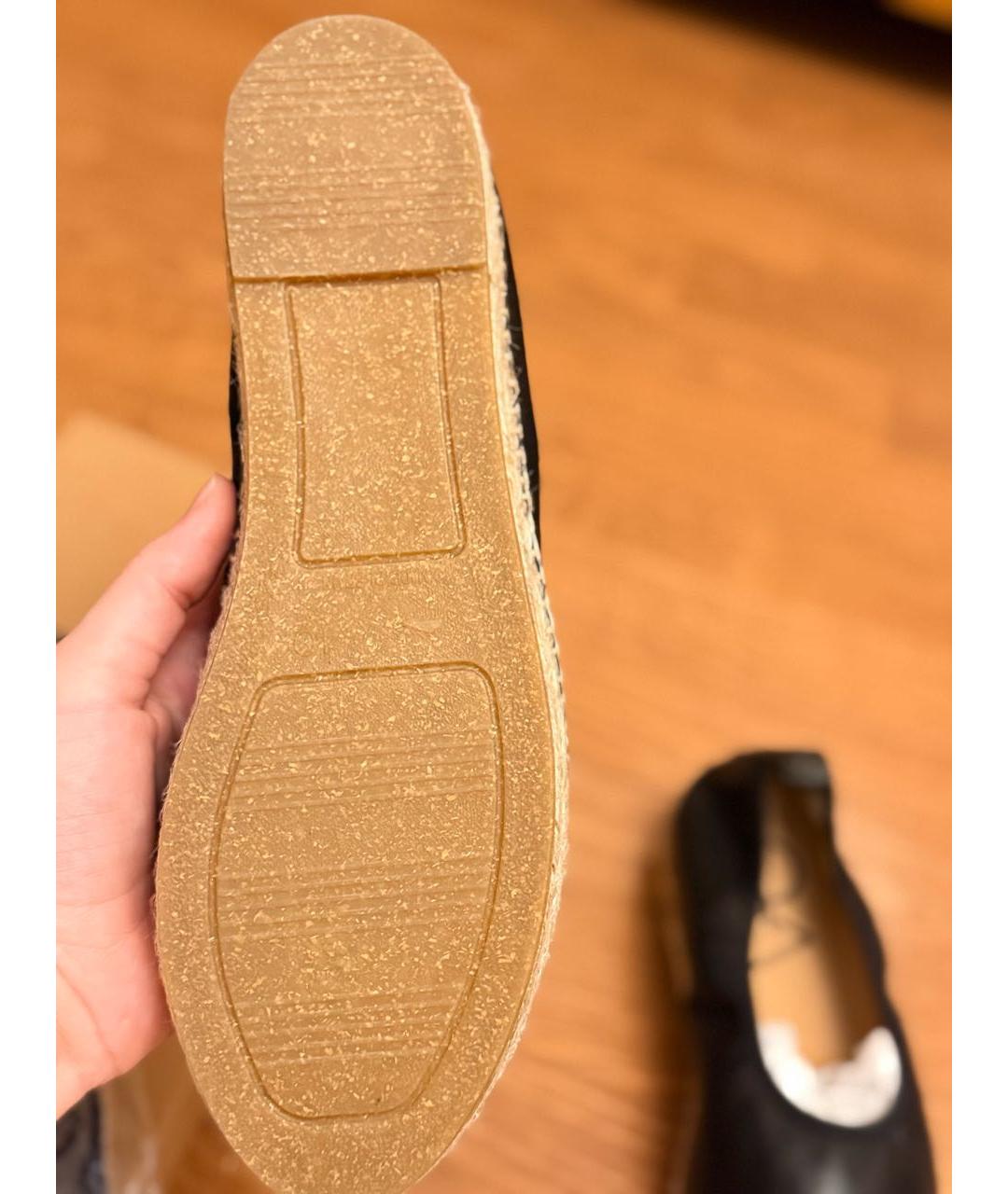 032C Черные кожаные эспадрильи, фото 8