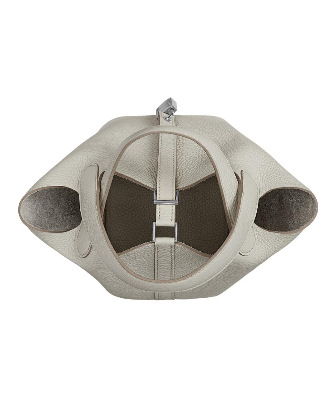 HERMES Серая кожаная сумка через плечо, фото 3