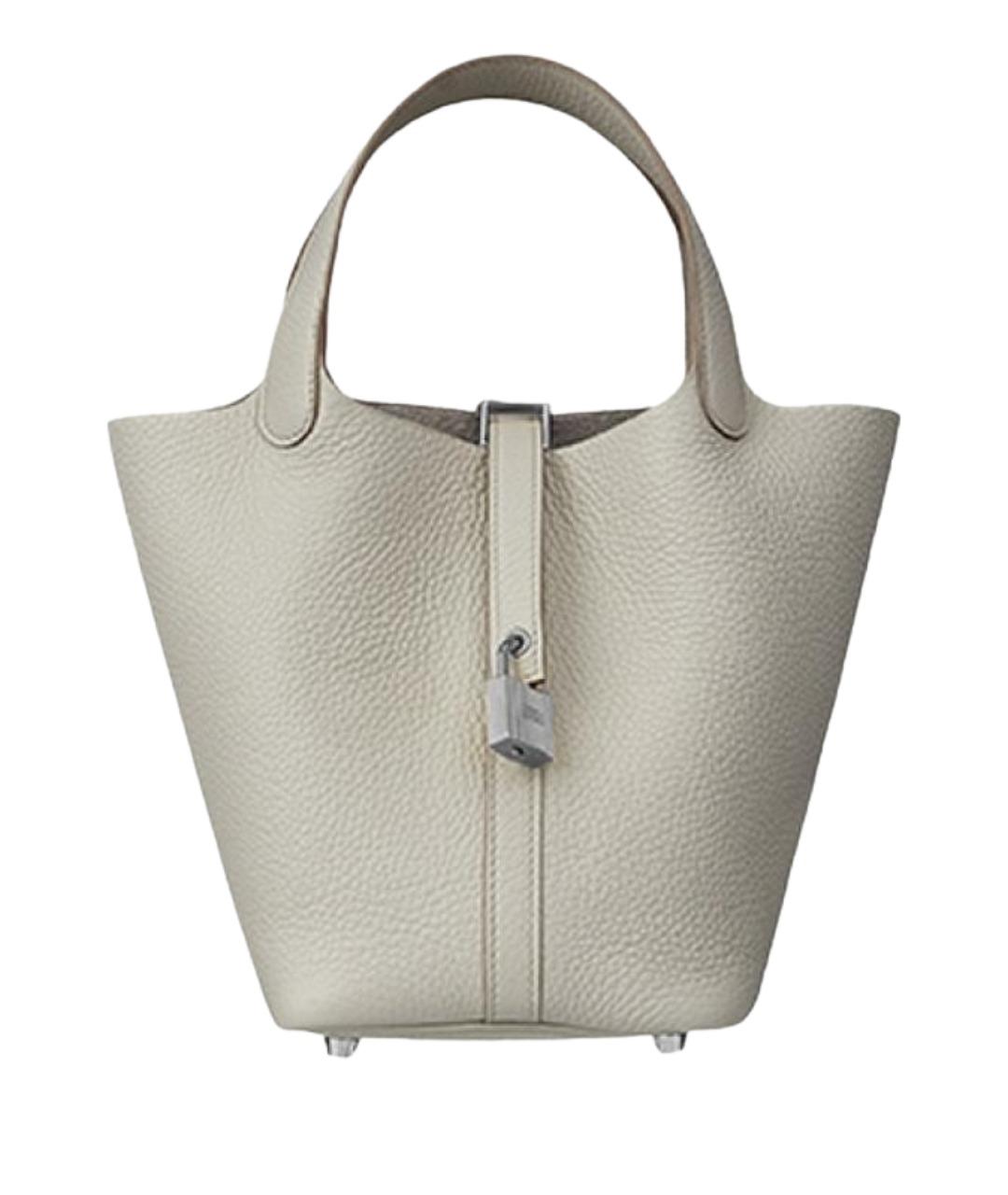 HERMES Серая кожаная сумка через плечо, фото 1