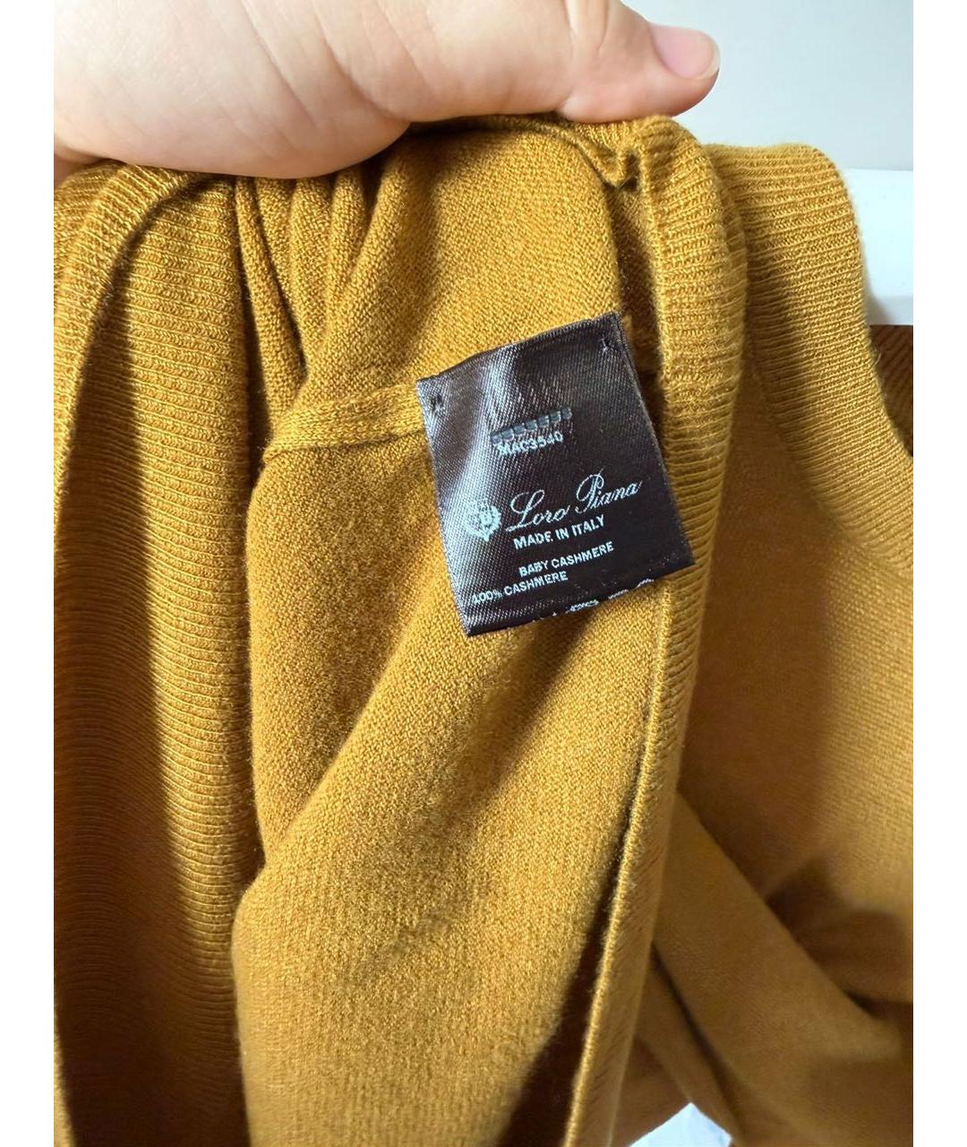 LORO PIANA Горчичный кашемировый джемпер / свитер, фото 4