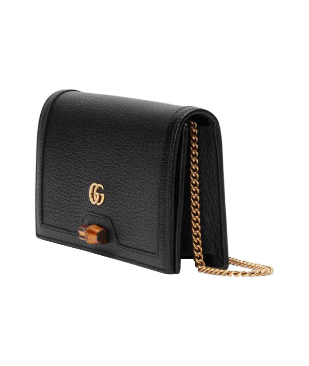 GUCCI Черная кожаная сумка через плечо, фото 2