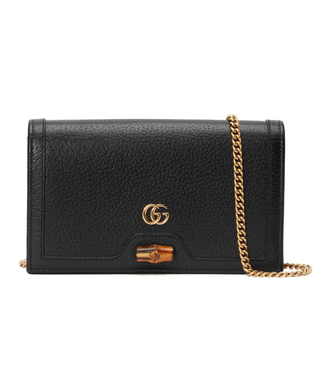 GUCCI Черная кожаная сумка через плечо, фото 1