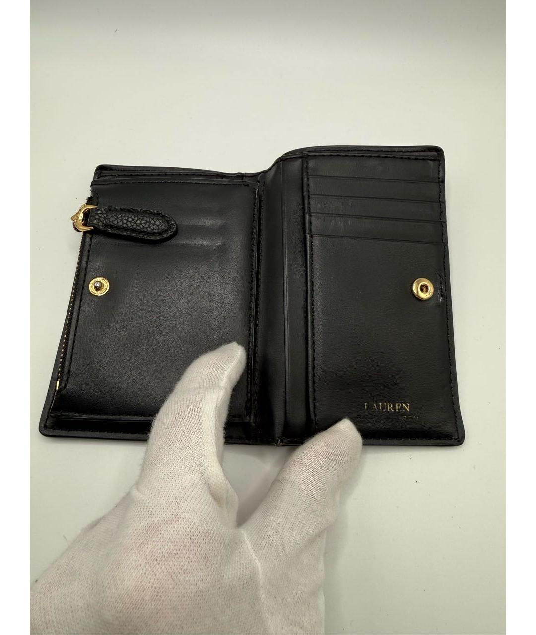 RALPH LAUREN Черный кожаный кошелек, фото 5