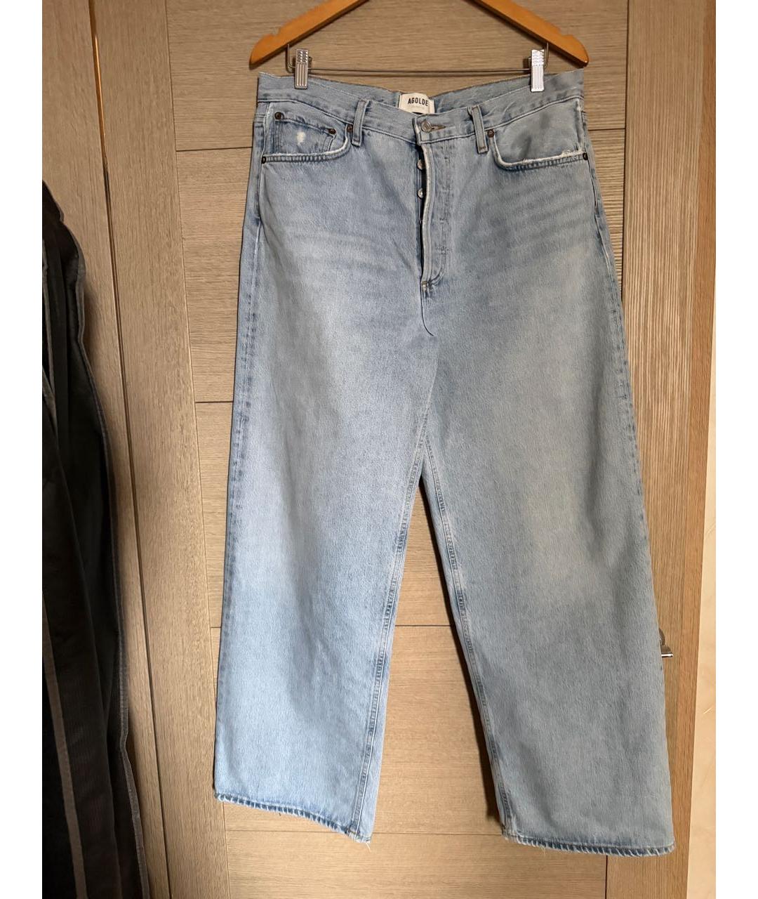 AGOLDE Голубые хлопковые прямые джинсы, фото 4