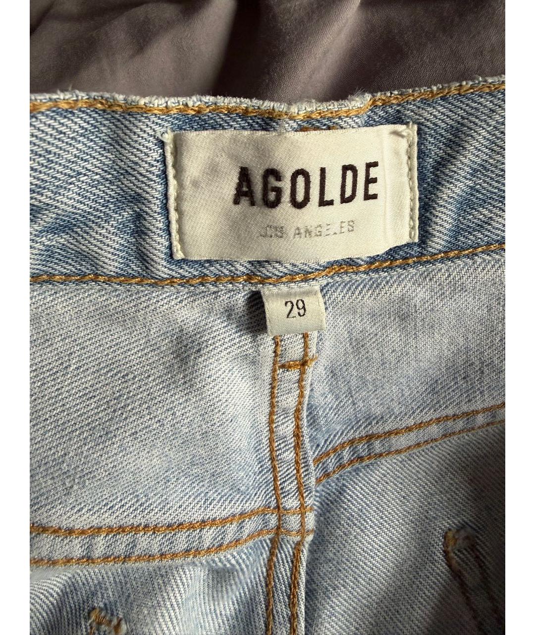 AGOLDE Голубые хлопковые прямые джинсы, фото 3