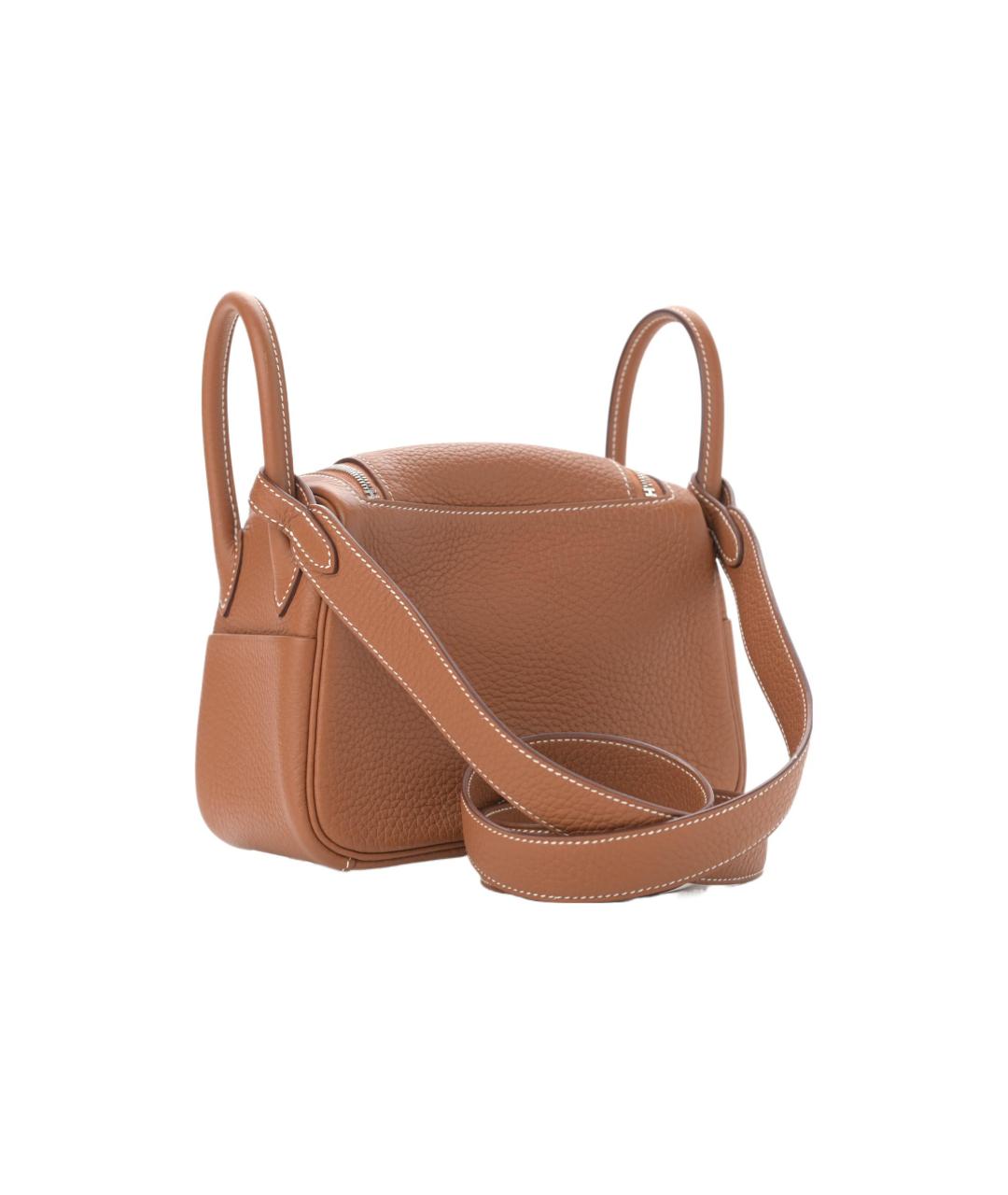 HERMES Коричневая кожаная сумка через плечо, фото 3