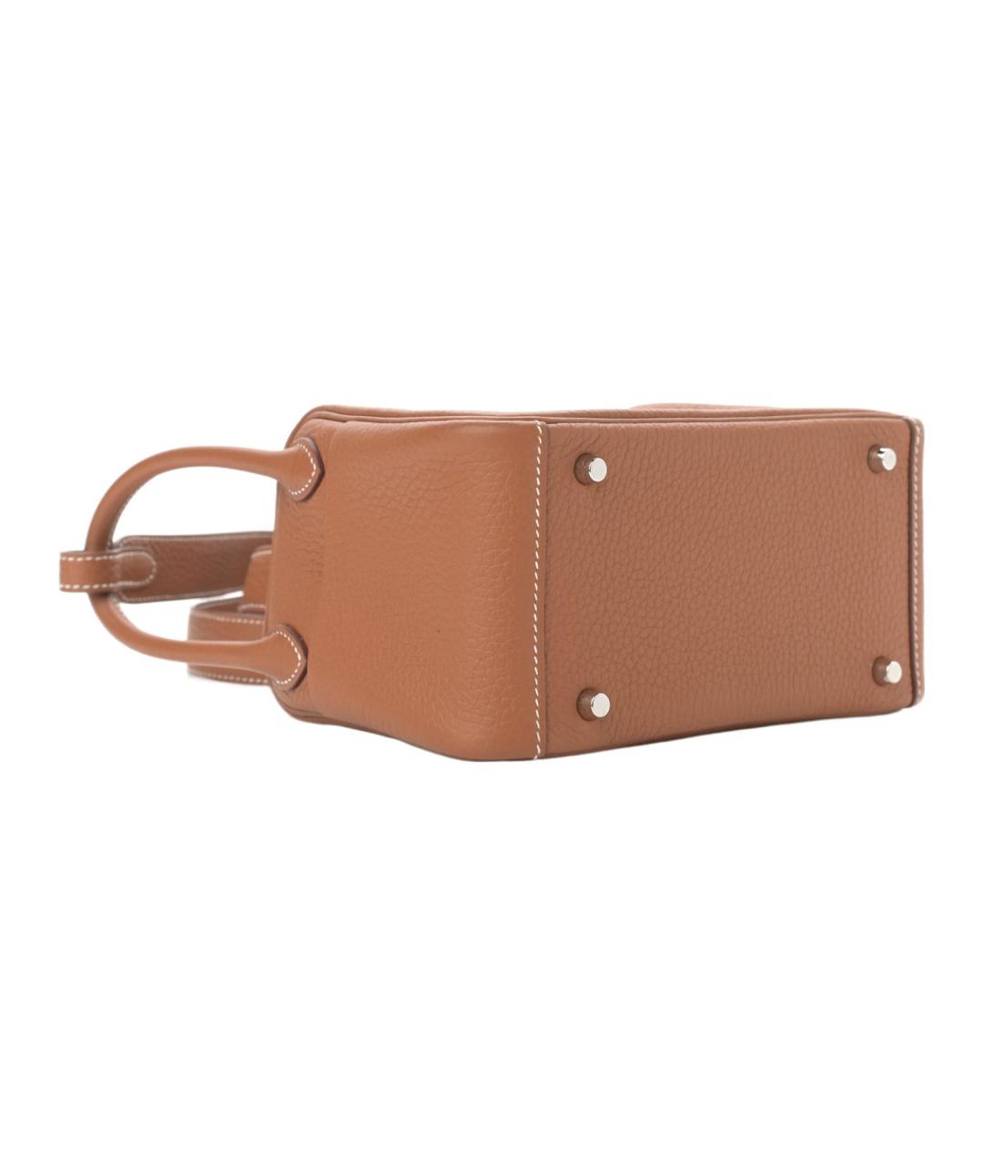 HERMES Коричневая кожаная сумка через плечо, фото 5