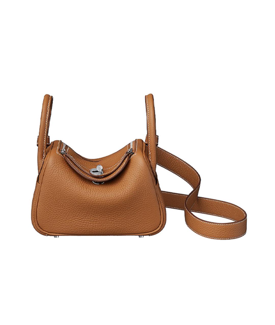 HERMES Коричневая кожаная сумка через плечо, фото 6