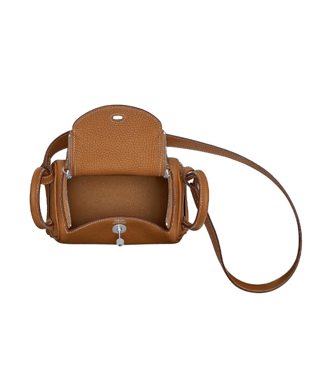 HERMES Коричневая кожаная сумка через плечо, фото 4