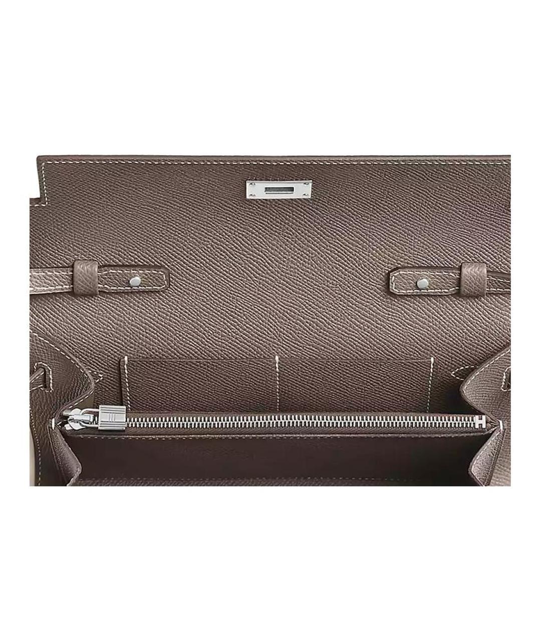 HERMES Коричневая кожаная сумка через плечо, фото 5