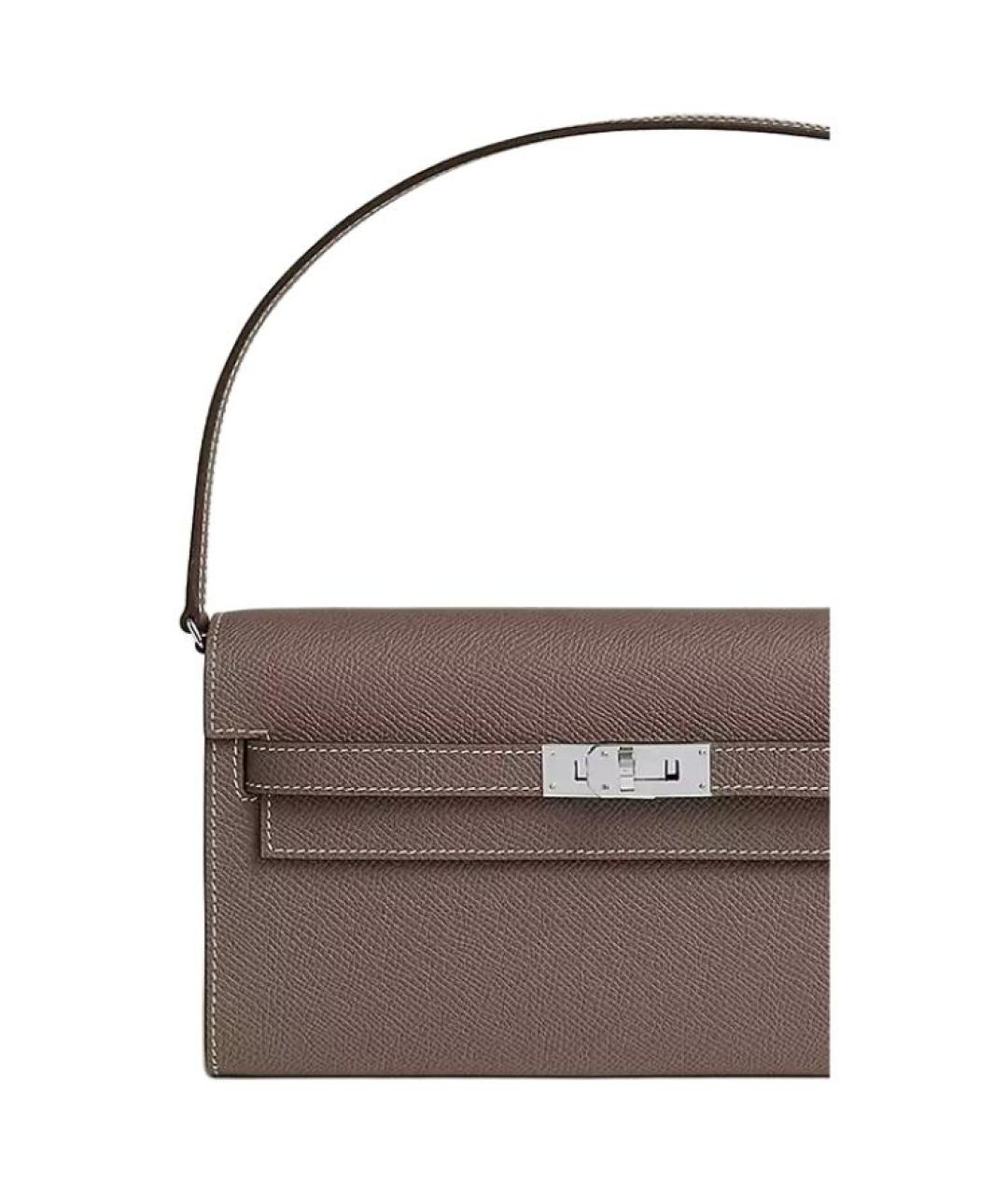 HERMES Коричневая кожаная сумка через плечо, фото 4