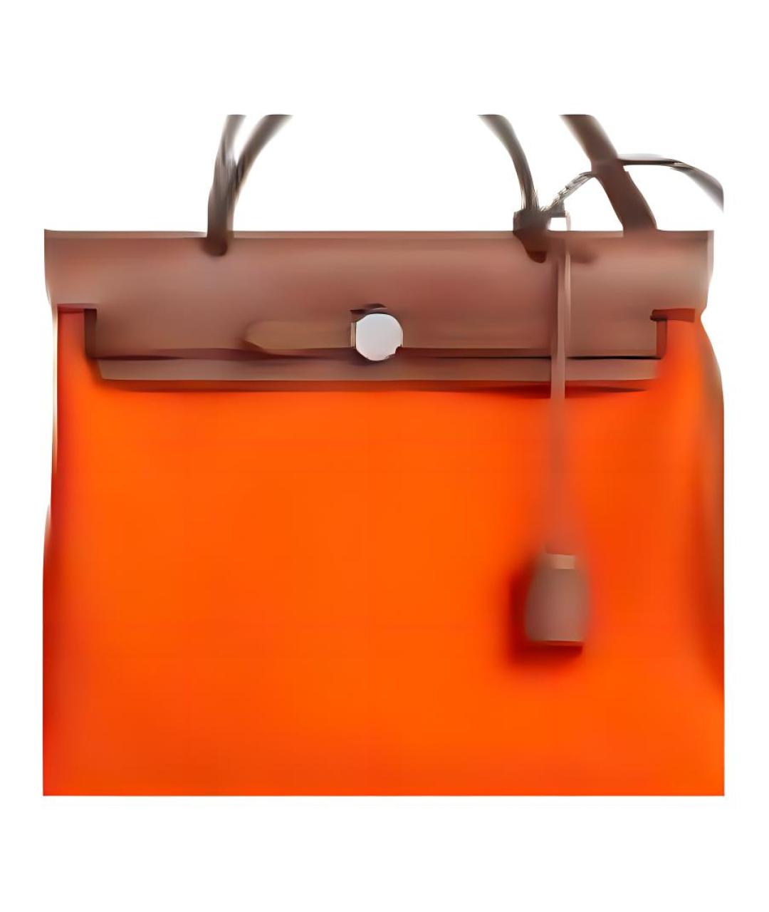 HERMES Оранжевая сумка с короткими ручками, фото 5