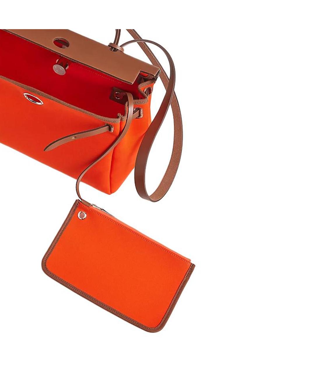 HERMES Оранжевая сумка с короткими ручками, фото 4