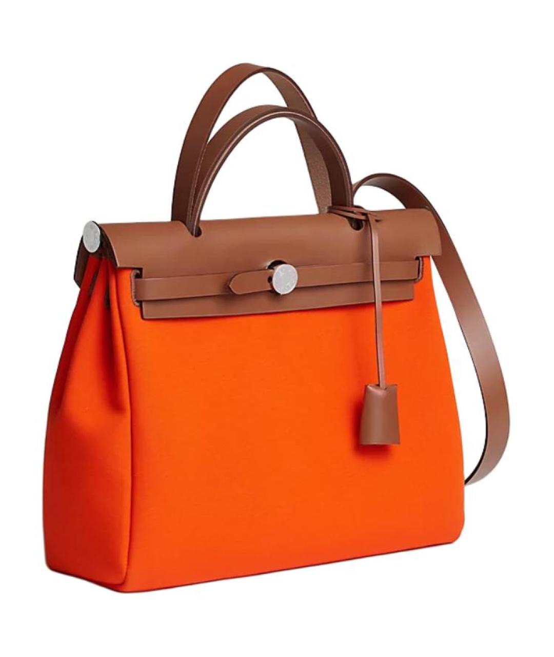 HERMES Оранжевая сумка с короткими ручками, фото 3