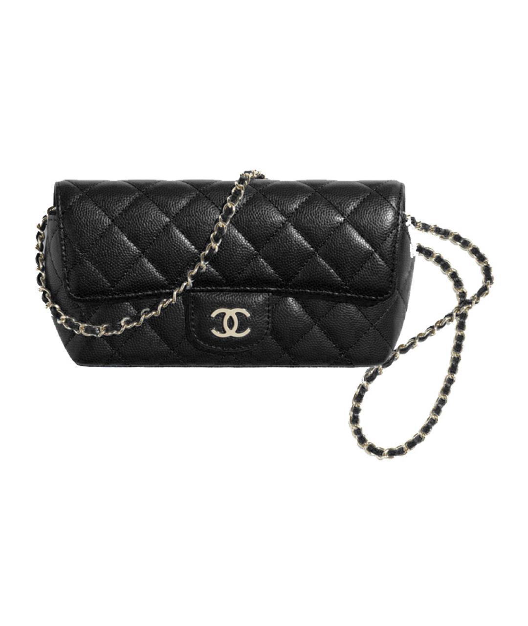 CHANEL Черная кожаная сумка через плечо, фото 6