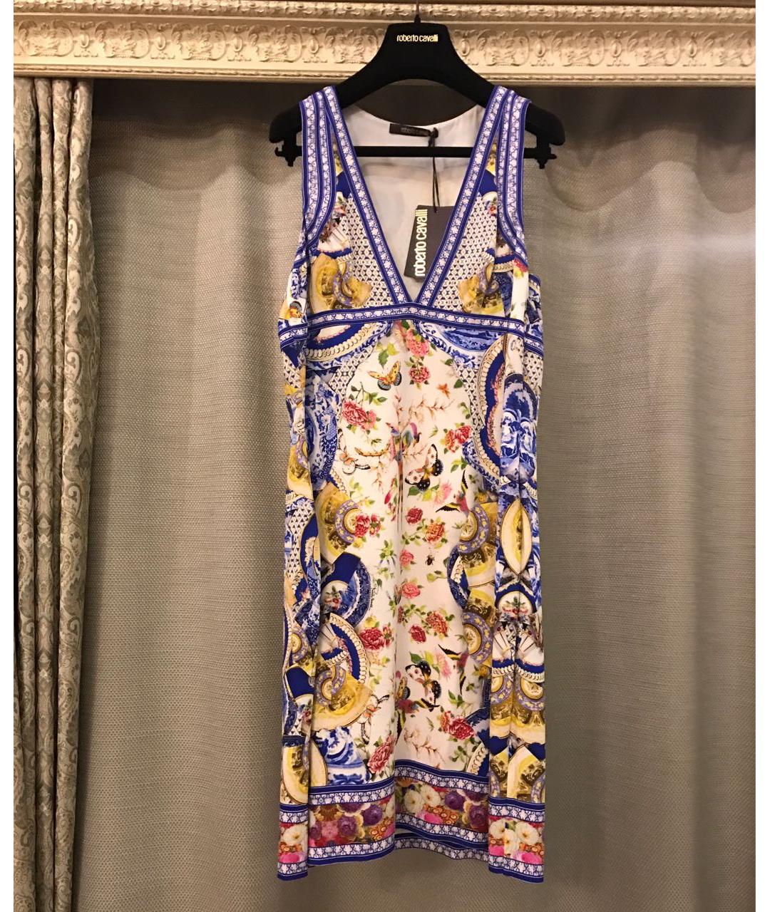 ROBERTO CAVALLI Мульти вискозное коктейльное платье, фото 4