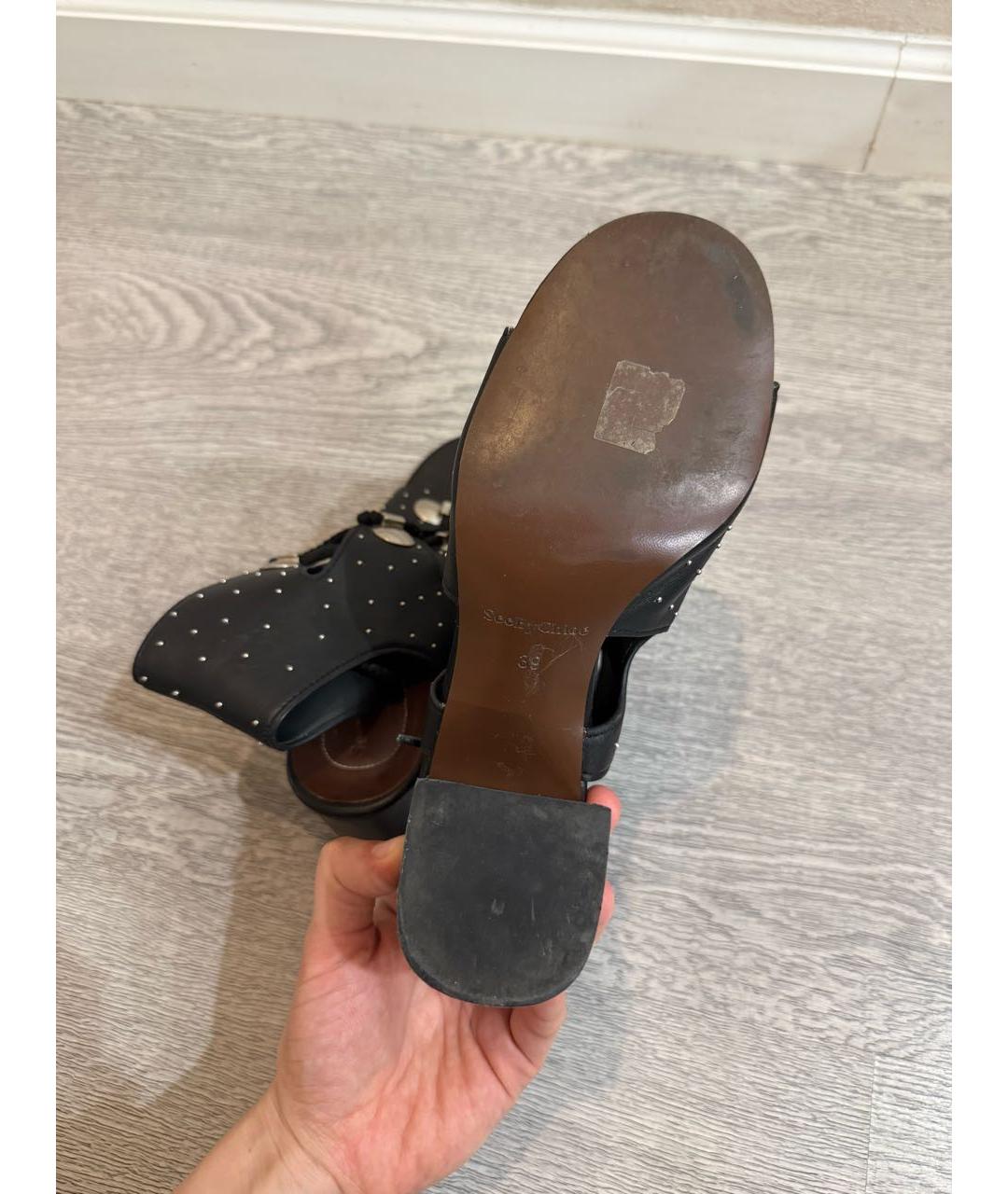 SEE BY CHLOE Черные кожаные босоножки, фото 5