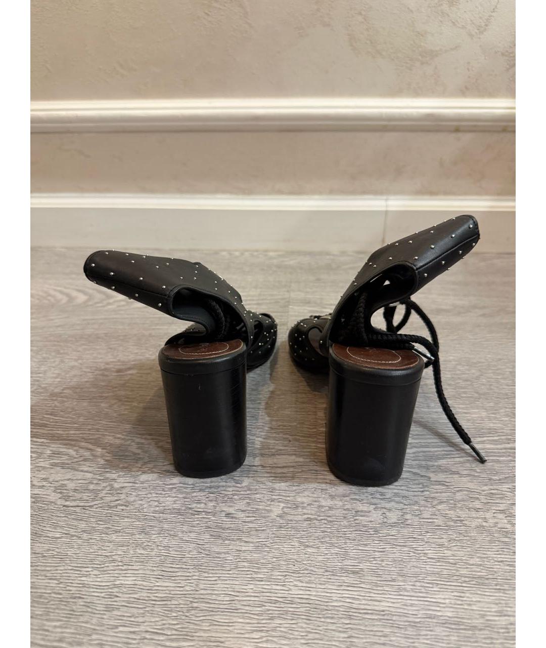 SEE BY CHLOE Черные кожаные босоножки, фото 4