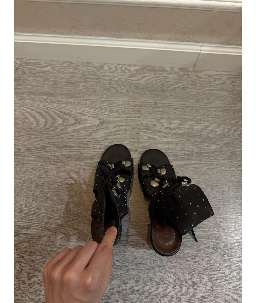 SEE BY CHLOE Черные кожаные босоножки, фото 3